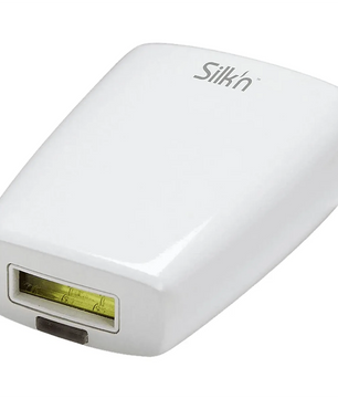Das SILK'N Jewel LUXX Haarentfernung in weiß ist ein kompaktes IPL-Gerät mit rechteckigem Lichtfenster und HPL-Technologie für dauerhafte Haarentfernung.