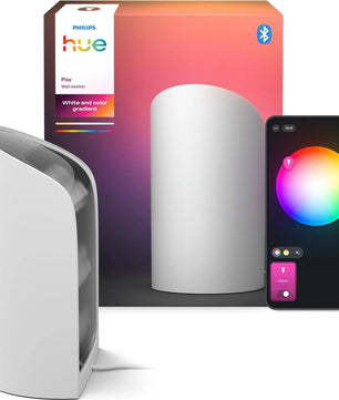 Philips Hue Play Wallwasher – weiß von Philips, inklusive Verpackung und Smartphone-App mit Farbauswahl-Tool für farbige Hintergrundbeleuchtung.