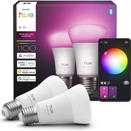 Philips Hue Ambiance E27 LED-Lampen im Doppelpack – weiß von Philips, inklusive Verpackung – lassen sich über eine Smartphone-App steuern und ermöglichen eine komfortable Lichtsteuerung für intelligentes, individuell anpassbares weißes Licht.