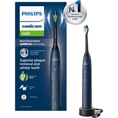 Philips Sonicare 5300 HX7103 elektrische Zahnbürste in Dunkelblau mit Transportbox und Ladestation - für gründliche Plaque-Entfernung und integrierter Andruckkontrolle.