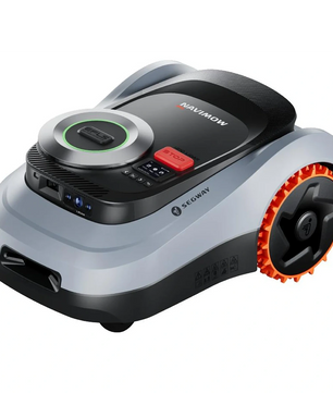 Der Segway Navimow i210E LiDAR-Rasenmähroboter – grau von Segway nutzt LiDAR-Navigation für das präzise Mähen großer Gartenflächen.
