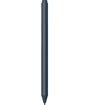 Ein kobaltblauer Microsoft Surface Pen steht senkrecht auf einem weißen Hintergrund, entwickelt für Präzision und Kompatibilität als Stylus für Surface.