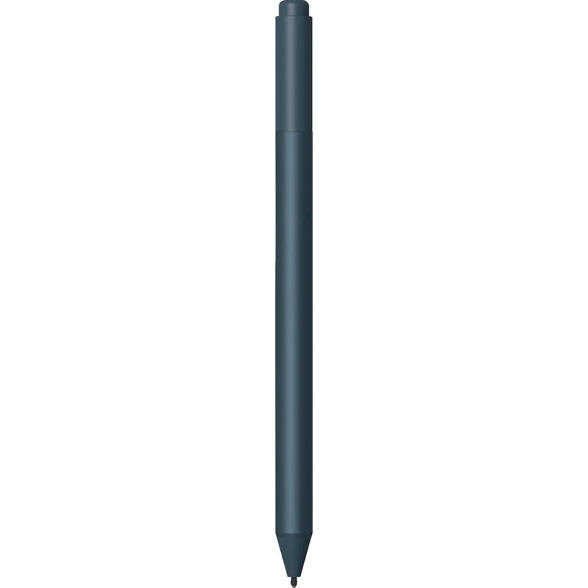 Ein kobaltblauer Microsoft Surface Pen steht senkrecht auf einem weißen Hintergrund, entwickelt für Präzision und Kompatibilität als Stylus für Surface.
