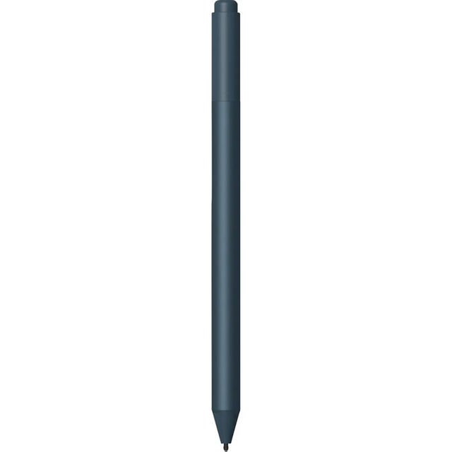 Ein kobaltblauer Microsoft Surface Pen steht senkrecht auf einem weißen Hintergrund, entwickelt für Präzision und Kompatibilität als Stylus für Surface.