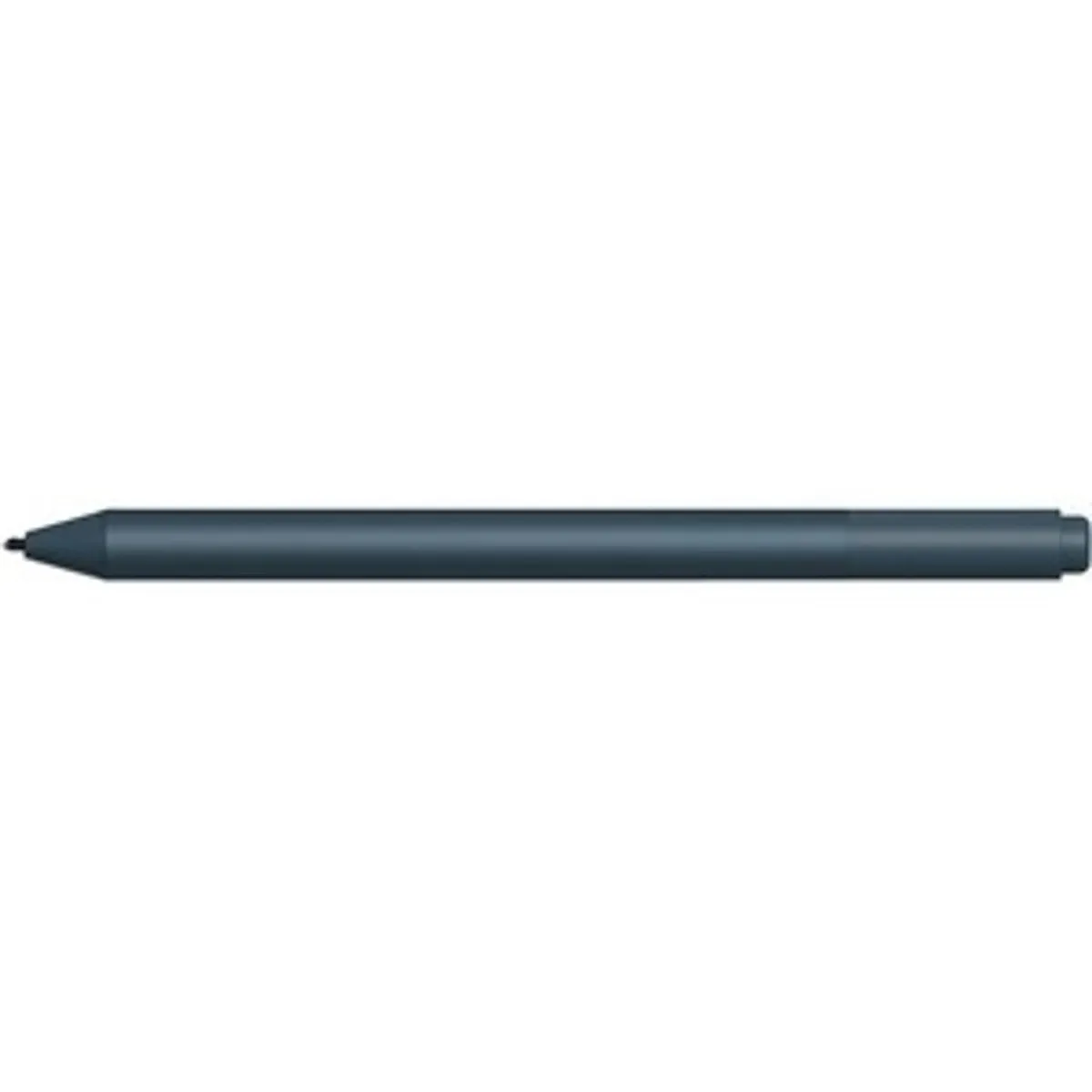 Ein kobaltblauer Microsoft Surface Pen von Microsoft mit feiner Spitze, konzipiert als Eingabestift für Surface-Geräte, dargestellt vor einem weißen Hintergrund.