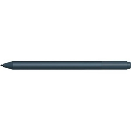 Ein kobaltblauer Microsoft Surface Pen von Microsoft mit feiner Spitze, konzipiert als Eingabestift für Surface-Geräte, dargestellt vor einem weißen Hintergrund.