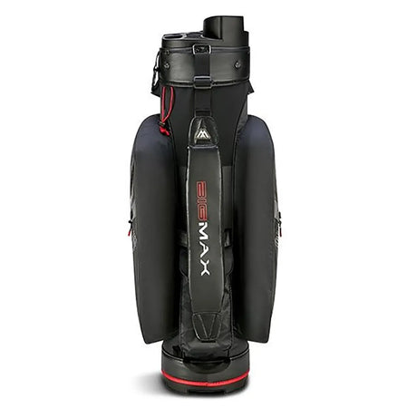 Die BIG MAX AQUA Silencio 4 Cartbag Golftasche in schwarz bietet wasserdichten Schutz, gepolsterte Seitenfächer, Silent Organizer Top und markantes BIG MAX Branding - für stilvolle Organisation auf dem Golfplatz.