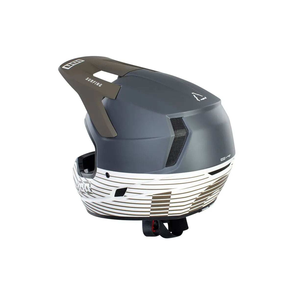 Der ION Scrub AMP Fahrradhelm (Größe XL, blau) von ION ist ein Integralhelm mit großem Visier.
