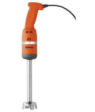 Der Bartscher Stabmixer MX 235 - orange ist ein professioneller Stabmixer mit orange-silbernem Design, schwarzem Netzkabel und Bartscher-Markenzeichen - ideal für eine Vielzahl von Küchenaufgaben.