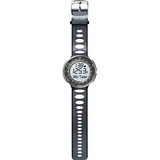 Die Beurer PM90 Pulsuhr mit Höhenmessung von Beurer ist eine digitale Armbanduhr mit schwarzem Lochband, runder Anzeige von Zeit, Höhe und Temperatur. Sie verfügt über eine silberfarbene Lünette und Schließe.