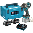 Makita TW008GM201 Akku-Schlagschrauber 40V max. XGT wird mit Tragetasche, drei 40V max Lithium-Ionen-Akkus, Ladegerät und Metall-Gürtelclip geliefert.