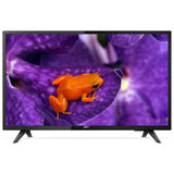 Ein Philips 32HFL5114/12 - 32" Full HD Smart TV von Philips zeigt einen leuchtend orangefarbenen Frosch, der auf einer lila Blume sitzt.