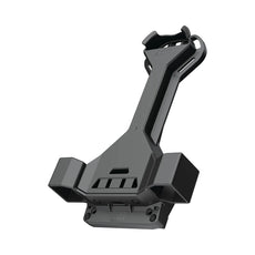 Schwarze Fahrradschlosshalterung aus Kunststoff mit eckigem Design zur Befestigung Ihres ABUS Granit Super Extreme 2500 Schlosses, abgebildet auf weißem Hintergrund.