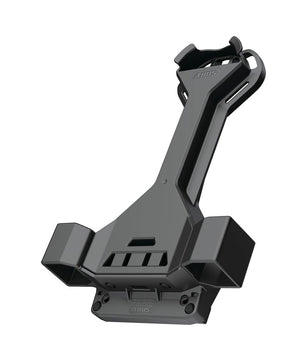 Schwarze Fahrradschlosshalterung aus Kunststoff mit eckigem Design zur Befestigung Ihres ABUS Granit Super Extreme 2500 Schlosses, abgebildet auf weißem Hintergrund.