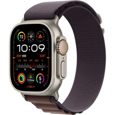 Apple Alpine Loop 49 mm Armband in Indigo Größe M mit Titan-G-Haken, robustes Nylon-Sportband für Apple Watch Ultra