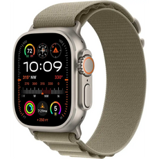 Apple Alpine Loop 49 mm Armband in Olive Größe S mit Titan-G-Haken, robustes Sportarmband für Apple Watch Ultra