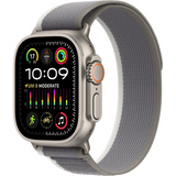 Apple Trail Loop 49 mm Armband in Grün/Grau Größe S/M, leichtes Nylon-Sportband mit Klettverschluss für Apple Watch Ultra