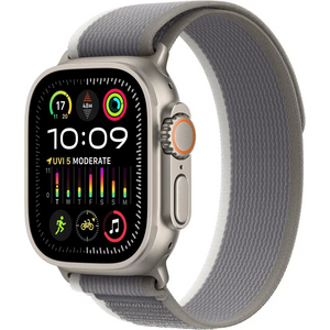 Apple Trail Loop 49 mm Armband in Grün/Grau Größe S/M, leichtes Nylon-Sportband mit Klettverschluss für Apple Watch Ultra