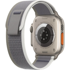 Apple Trail Loop 49 mm Armband in Grün/Grau Größe S/M, leichtes Nylon-Sportband mit Klettverschluss für Apple Watch Ultra