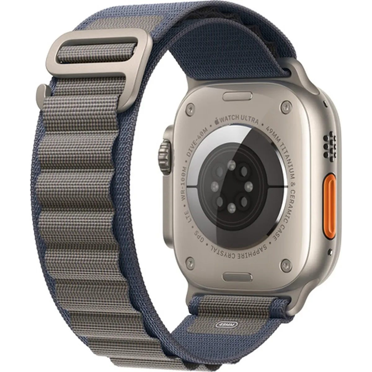 Apple Alpine Loop 49 mm Armband in Blau Größe M mit Titan-G-Haken, robustes Smartwatch-Band für Apple Watch Ultra