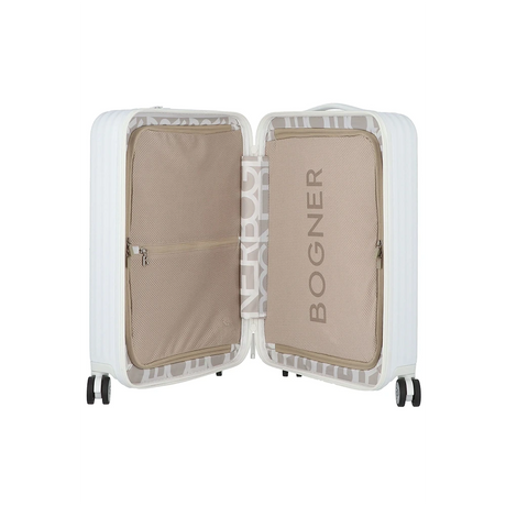 BOGNER Piz Kabinentrolley 55 cm in Weiß, leichter Carbon-Hartschalenkoffer mit 4 Rollen, TSA-Schloss und Laptopfach