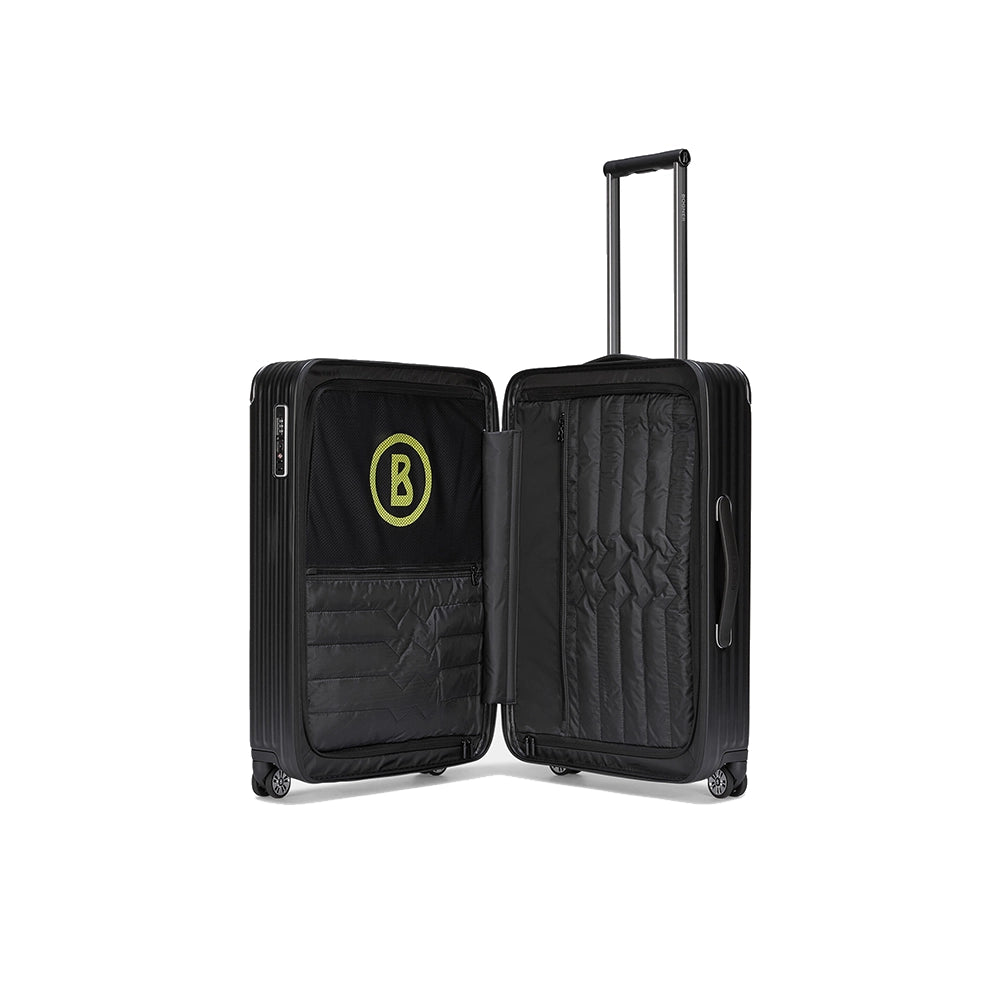 BOGNER Piz Deluxe Hartschalenkoffer Medium 65 cm in Schwarz, eleganter Trolley mit TSA-Lock und 360-Grad-Rollensystem