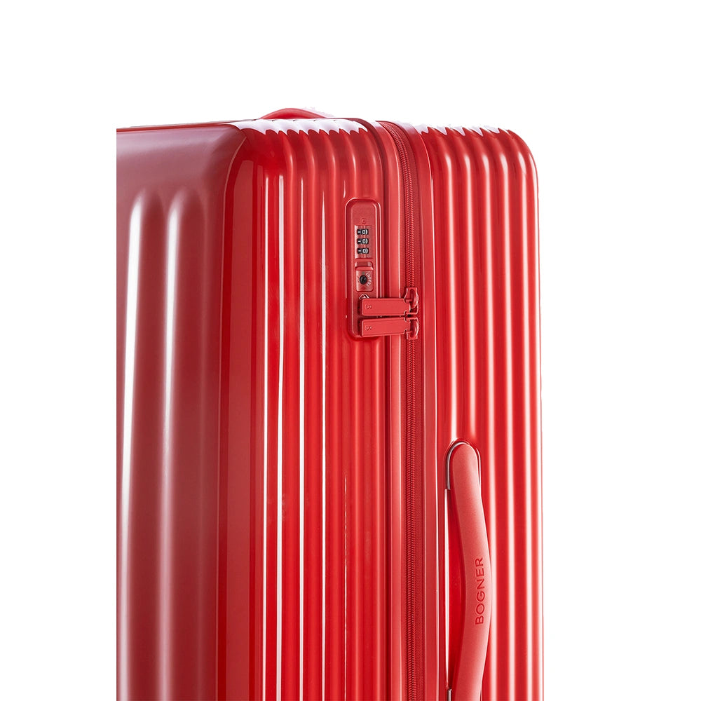 BOGNER Piz Hartschalenkoffer Large 77 cm in Rot, robuster Makrolon-Polycarbonat Trolley mit 95 Liter Volumen und TSA-Lock