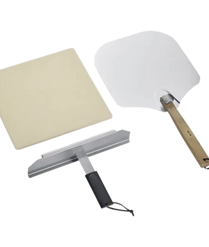 Das CASO 2249 PizzaChef 400° Pizza-Ofen-Set enthält einen Pizzastein für knusprige Pizza, einen Metall-Pizzaschieber mit Holzgriff und einen Metall-Pizzaschneider - ideal für die Verwendung in Ihrem CASO Pizza-Ofen oder mit Ober-/Unterhitze.