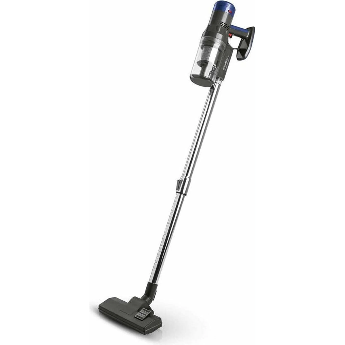 Der CLEANmaxx Kabelloser Hand- und Bodenstaubsauger in Blau bietet beutellose Zyklontechnologie, transparente Staubbehälter sowie langen Griff - ideal für müheloses Reinigen von Böden und Oberflächen.