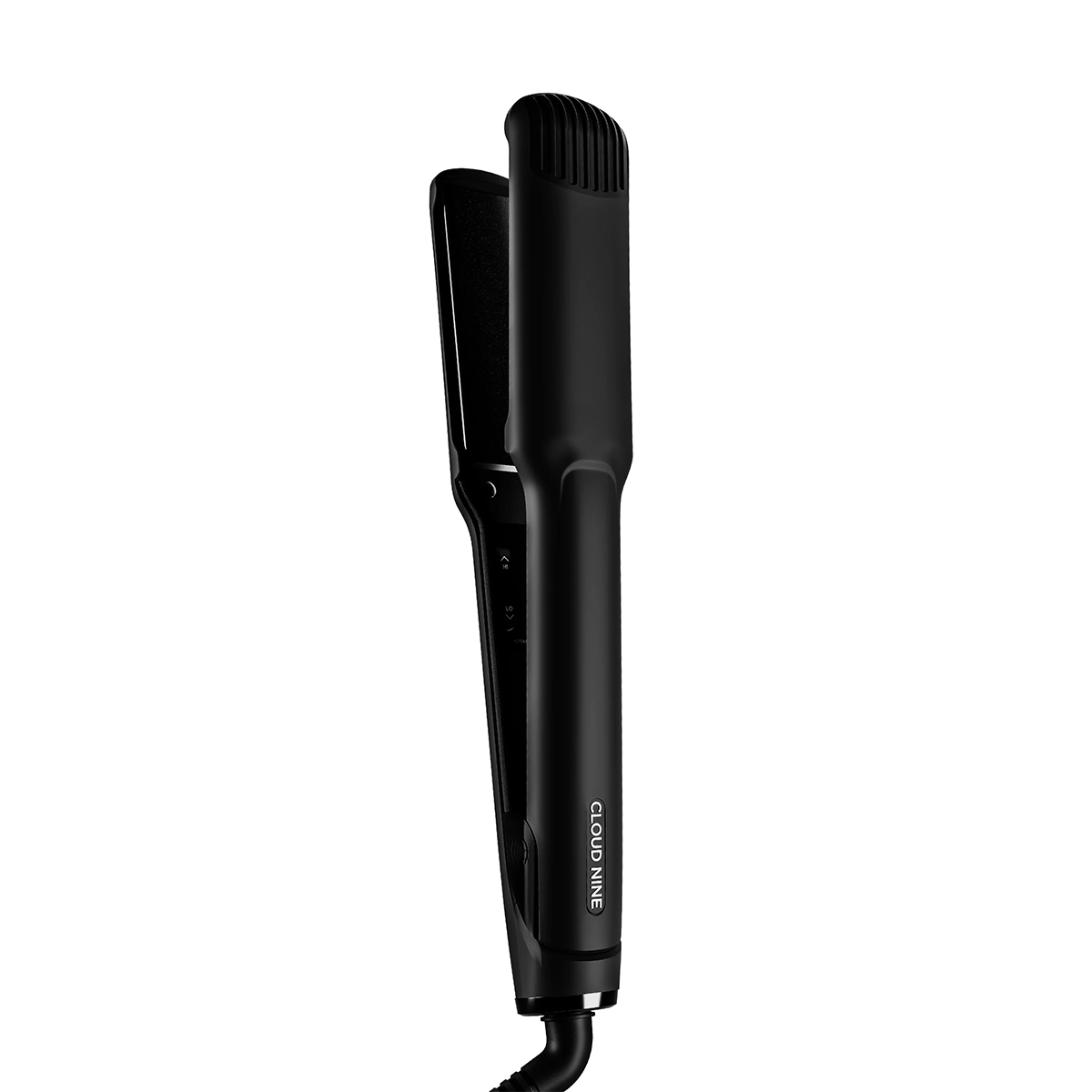 Das CLOUD NINE Wide Iron Glätteisen, ideal für langes und dickes Haar, wird vor weißem Hintergrund präsentiert.