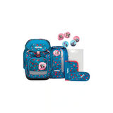 Das Ergobag Pack Schulranzen-Set "VoltiBär" (6-teilig) von ergobag kombiniert ergonomischen Komfort und stylisches Design für den Schulalltag - inklusive Rucksack, Federmäppchen, Fächern und austauschbaren Klett-Patches.