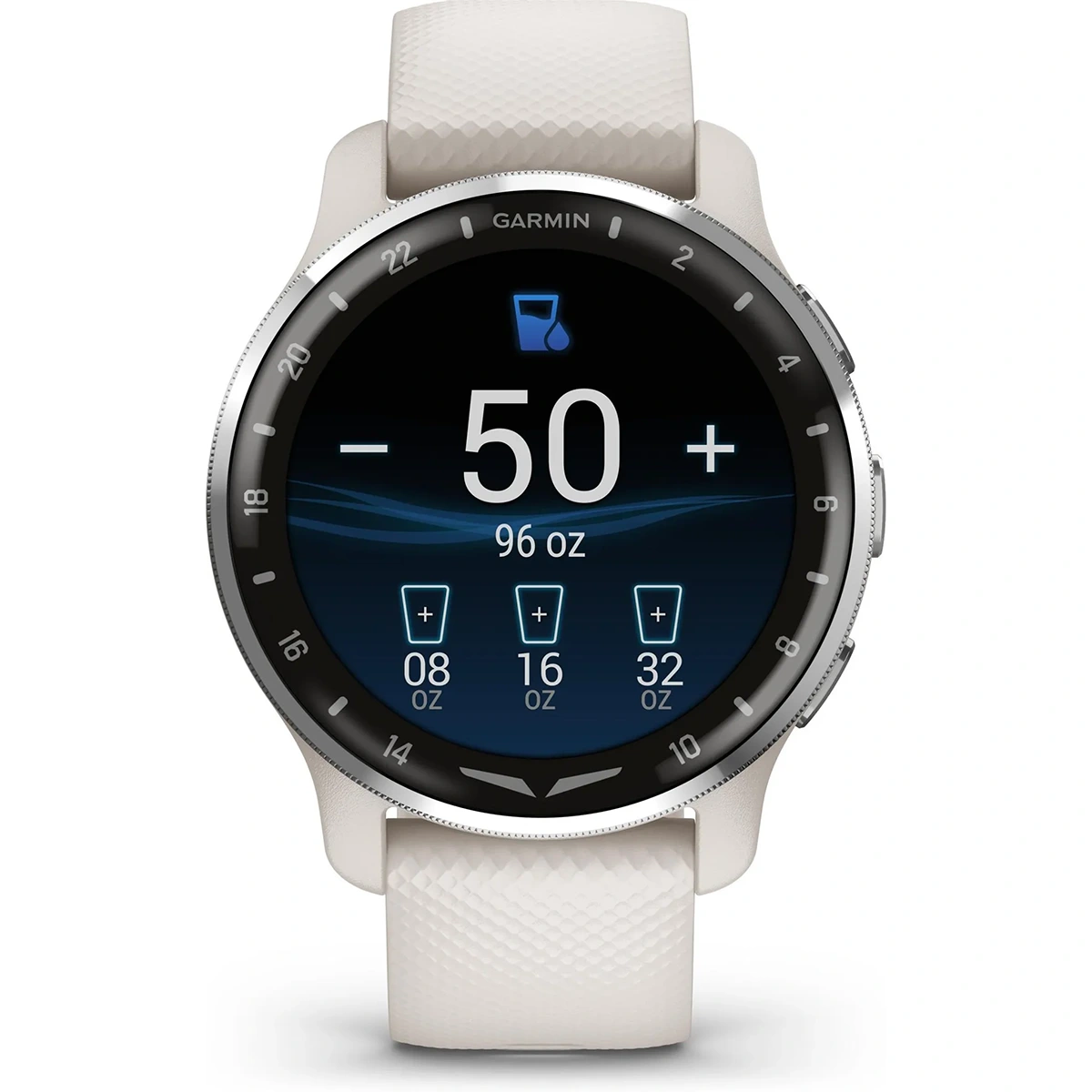 Die Garmin D2 Air X10 010-02496-13 Smartwatch in Weiß verfügt über einen Hydration Tracker (50 oz/96 oz Ziel), erweiterte Gesundheitsüberwachung und robuste GPS-Navigation, die alle von der bewährten Garmin-Technologie unterstützt werden.