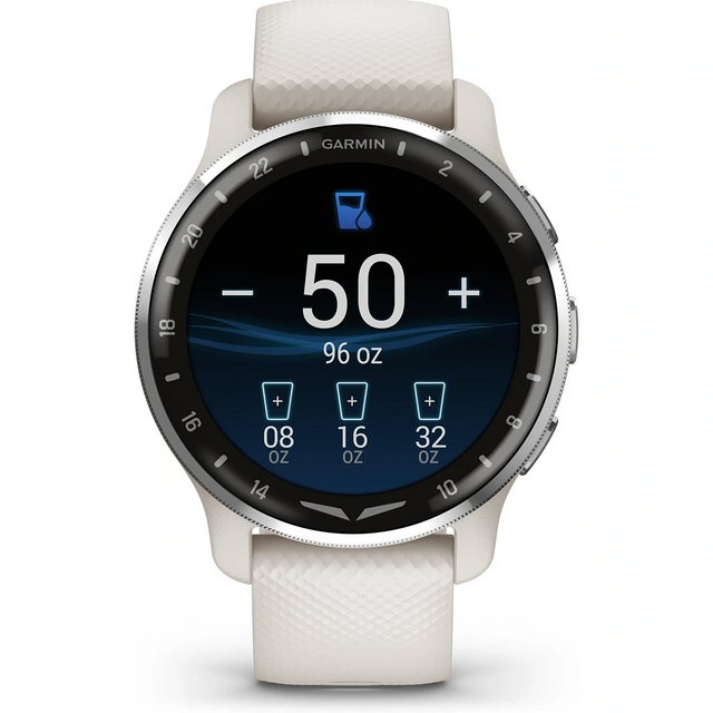 Die Garmin D2 Air X10 010-02496-13 Smartwatch in Weiß verfügt über einen Hydration Tracker (50 oz/96 oz Ziel), erweiterte Gesundheitsüberwachung und robuste GPS-Navigation, die alle von der bewährten Garmin-Technologie unterstützt werden.