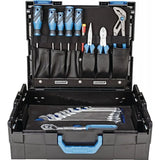 GEDORE L-BOXX 136 mit 30-teiligem Werkzeugsatz, robuste ABS-Kunststoffbox mit Schraubenschlüsseln, Zangen und Umschaltknarre