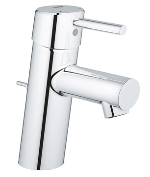 GROHE Concetto Einhand-Waschtischbatterie DN 15 in Chrom mit Zugstangen-Ablaufgarnitur und SilkMove Keramikkartusche