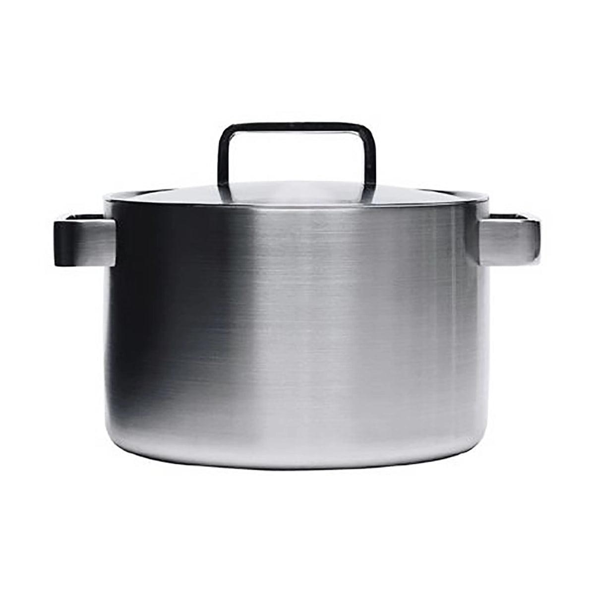 Der Iittala Tools Kochtopf mit Deckel (5 l) von Iittala verfügt über zwei seitliche Griffe und einen Deckel und zeigt skandinavisches Design, fotografiert auf weißem Hintergrund.