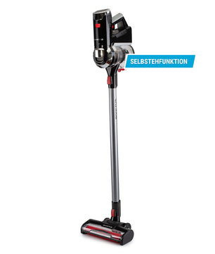 Der INVICTUS X9 23-tlg Akkustaubsauger in schwarz bietet kabelloses Design, steht aufrecht mit SELBSTHEBFUNKTION und besitzt einen fortschrittlichen HEPA-Filter für effiziente Reinigung.