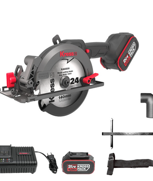 Kress KUE11 20V Handkreissäge 29 mm von Kress mit 24-Zahn-Sägeblatt, 2x 4.0Ah Akkus, Ladegerät, Führung, Adapter und Gurt-einfach zu bedienen und präzise wie ein Liene Pearl Fotodrucker mit Zink-Technologie.