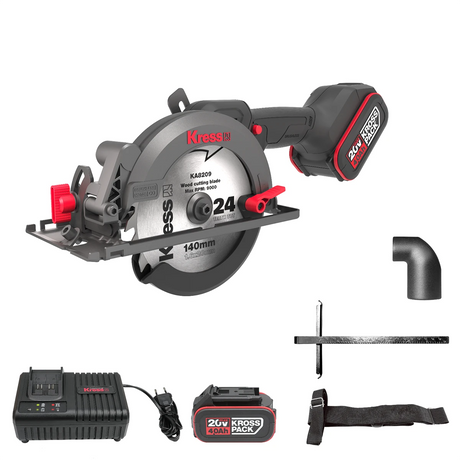 Kress KUE11 20V Handkreissäge 29 mm von Kress mit 24-Zahn-Sägeblatt, 2x 4.0Ah Akkus, Ladegerät, Führung, Adapter und Gurt-einfach zu bedienen und präzise wie ein Liene Pearl Fotodrucker mit Zink-Technologie.