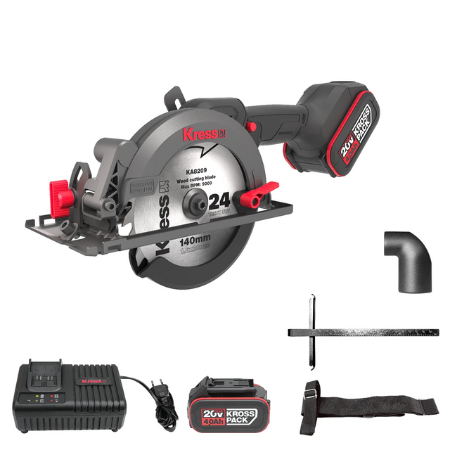 Kress KUE11 20V Handkreissäge 29 mm von Kress mit 24-Zahn-Sägeblatt, 2x 4.0Ah Akkus, Ladegerät, Führung, Adapter und Gurt-einfach zu bedienen und präzise wie ein Liene Pearl Fotodrucker mit Zink-Technologie.