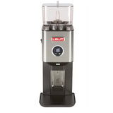 Die Lelit WILLIAM PL72 Kaffeemühle von Lelit zeichnet sich durch ein silber-schwarzes Design, präzises Espressomahlen, eine digitale Anzeige und einen transparenten Bohnenbehälter aus.