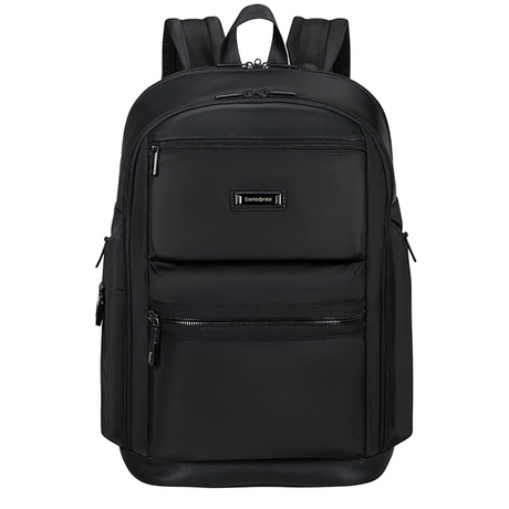 Samsonite Relyon Backpack M 15.6 Zoll in Schwarz aus recyceltem rPet, nachhaltiger Business-Rucksack mit Laptopfach