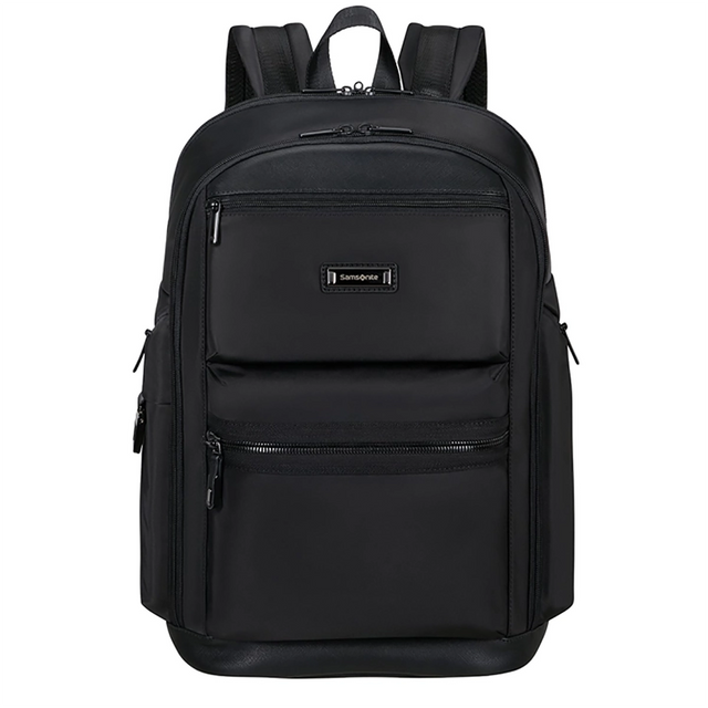 Samsonite Relyon Backpack M 15.6 Zoll in Schwarz aus recyceltem rPet, nachhaltiger Business-Rucksack mit Laptopfach