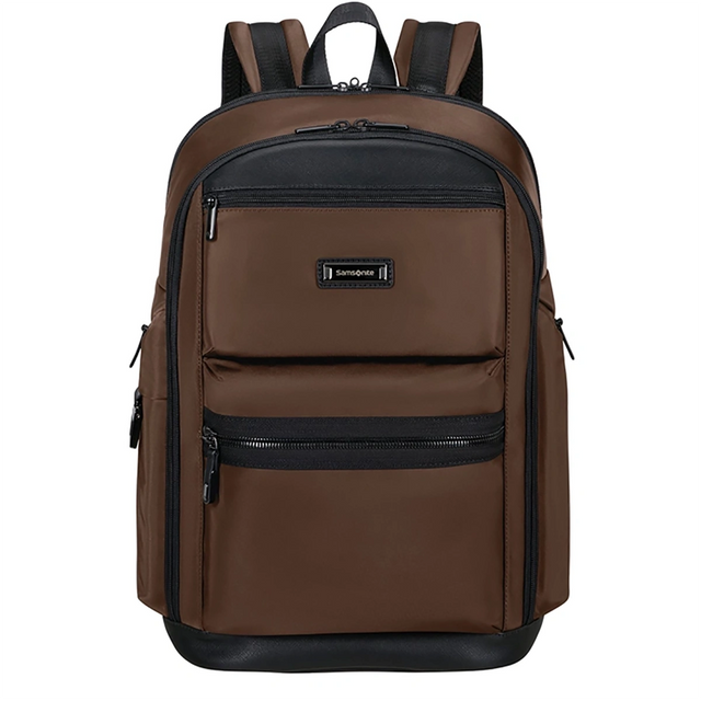 Samsonite Relyon Backpack M 15.6 Zoll in Braun aus recyceltem rPet, nachhaltiger Business-Rucksack mit Laptopfach