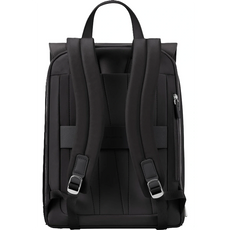 Der Samsonite Zalia 3.0 Rucksack in schwarz von Samsonite ist von hinten abgebildet und verfügt über gepolsterte Schultergurte, einen Griff an der Oberseite und ein eigenes Laptopfach zur sicheren Aufbewahrung von Geräten.