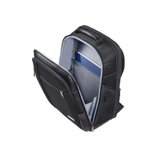 Der Samsonite Spectrolite 3.0 Rucksack von Samsonite besticht durch sein schwarzes Design mit einem offenen Hauptfach, in dem ein Laptop im 15-Zoll-Fach und Dokumente in organisierten Taschen Platz finden - stilvoll und praktisch für den geschäftlichen Einsatz.