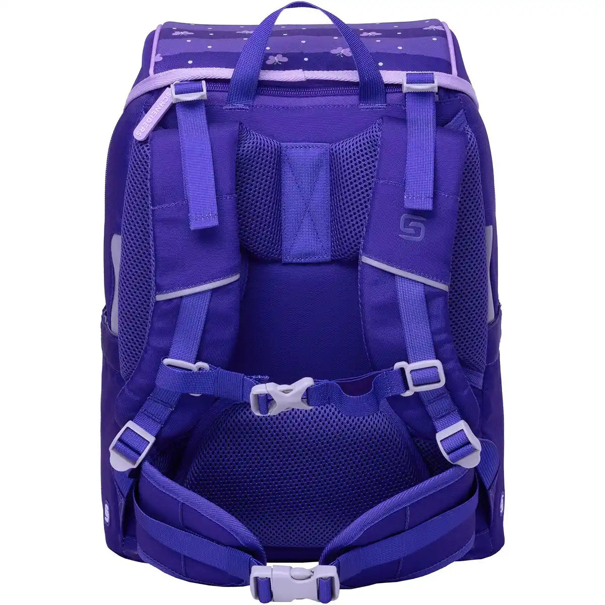 Das 6-teilige Schneiders Ergojet Blissy Butterfly Schulranzen-Set überzeugt mit ergonomischem Design, verstellbaren, gepolsterten Trägern, Mesh-Taschen und Brustgurt - ideal für die Grundschule.