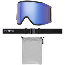 Smith 4D MAG Skibrille schwarz mit ChromaPop-Gläsern und Ersatzscheibe, Premium-Skibrille für Damen und Herren