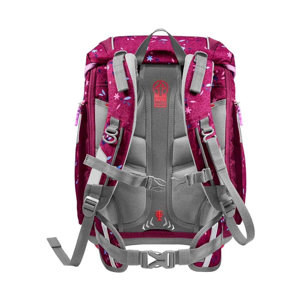 Das Step by Step 2IN1 PLUS Ranzen-Set "Fairy Freya" besticht durch sein rosa Design mit Sternenmuster und höhenverstellbaren, gepolsterten grauen Trägern - ideal für alle Fairy Freya Fans.