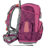 Seitenansicht des Step by Step Cloud Set Glamour Star Schulranzen von Step by Step in lila und pink, mit ergonomisch gepolsterten Trägern und mehreren Fächern.